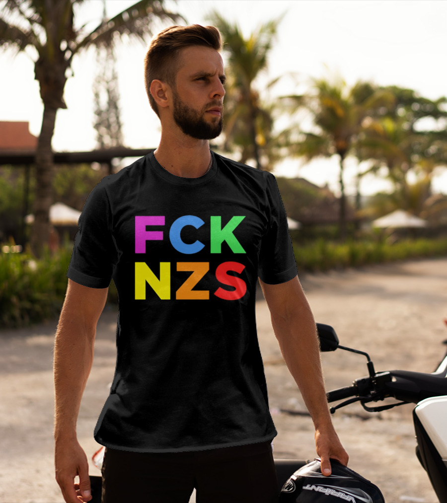 FCK NZS Rainbow Bold Block Letters T-Shirt