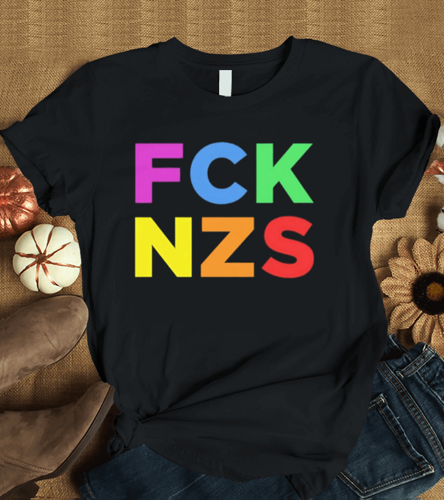 FCK NZS Rainbow Bold Block Letters T-Shirt