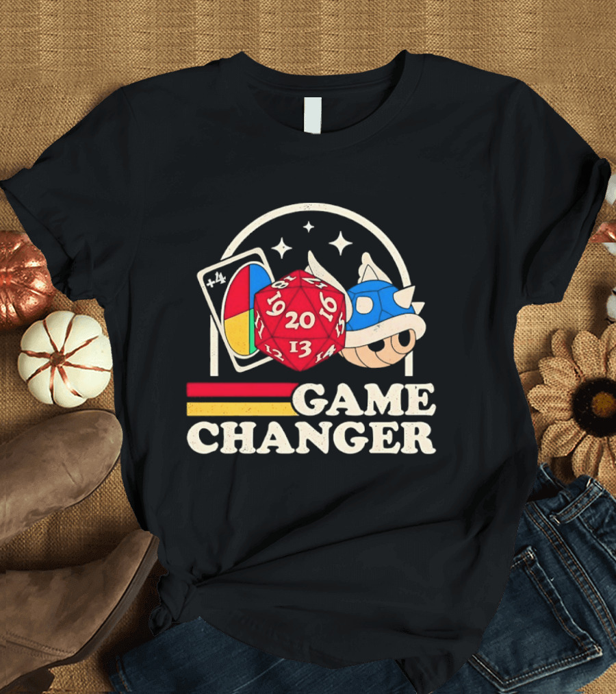 Game Changer Uno Card Dungeons And Dragons Mario Kart Blue Shell T-Shirt