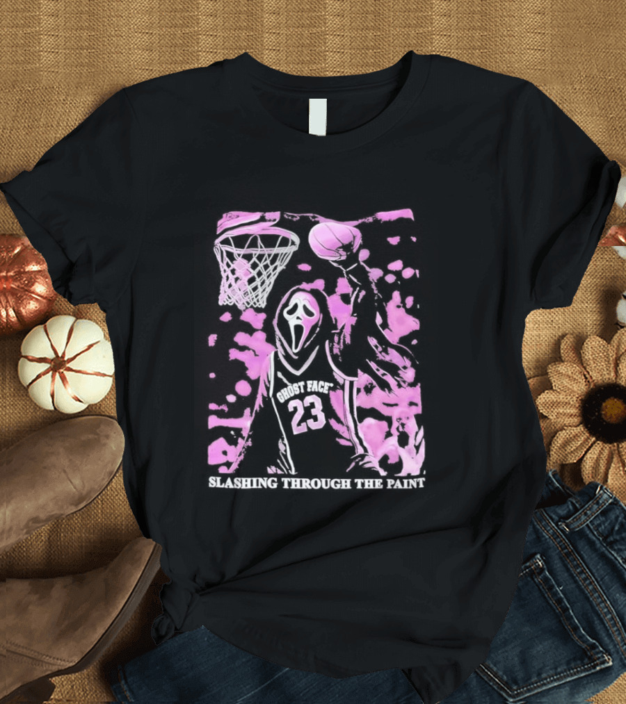 Scream Number 23 Basketball Paint Brush Drip T-Shirt