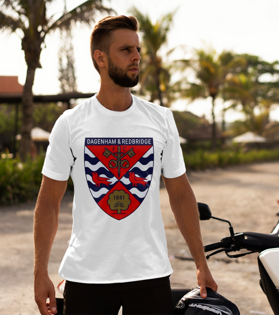 Dagenham Redbridge FC Crest 1881 Ravens Key Waves T-Shirt