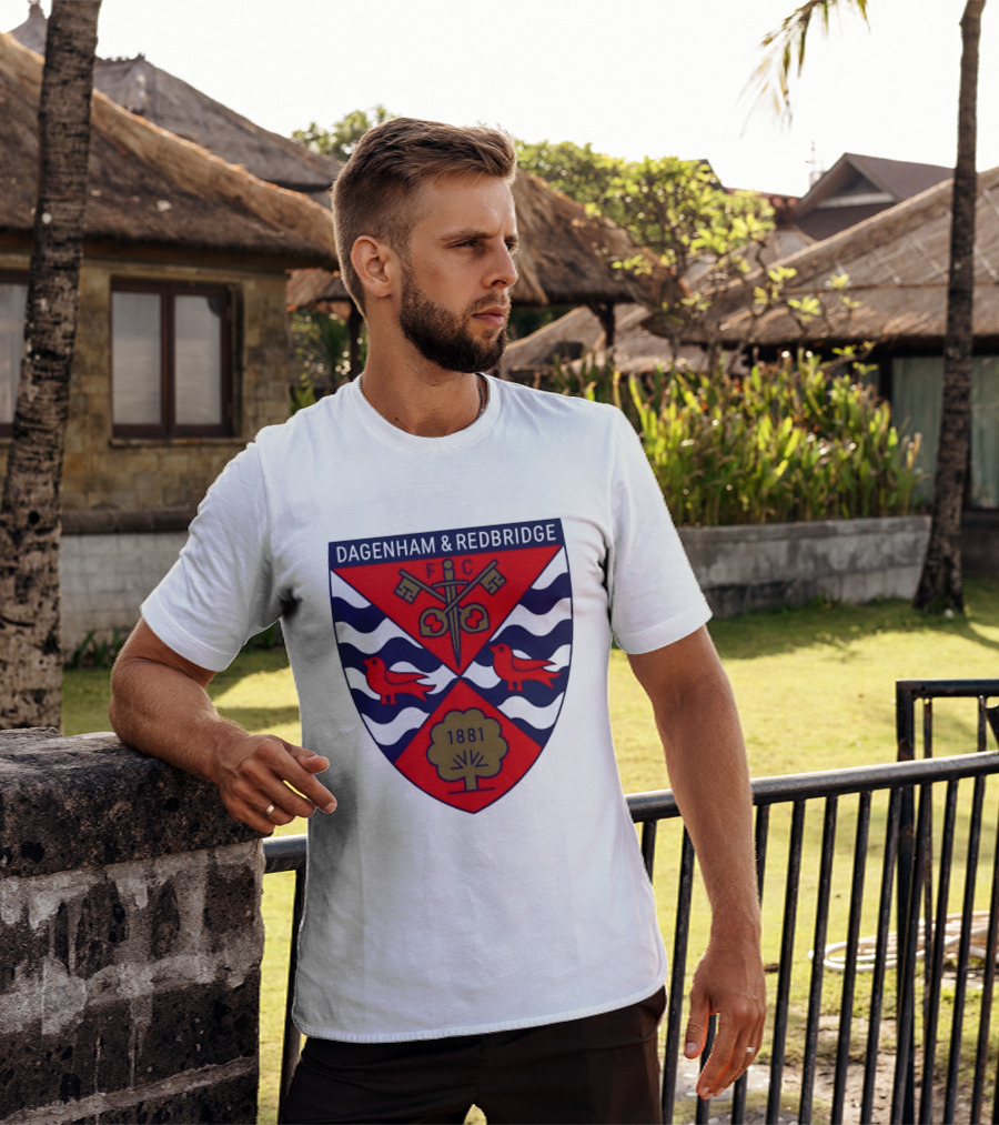 Dagenham Redbridge FC Crest 1881 Ravens Key Waves T-Shirt