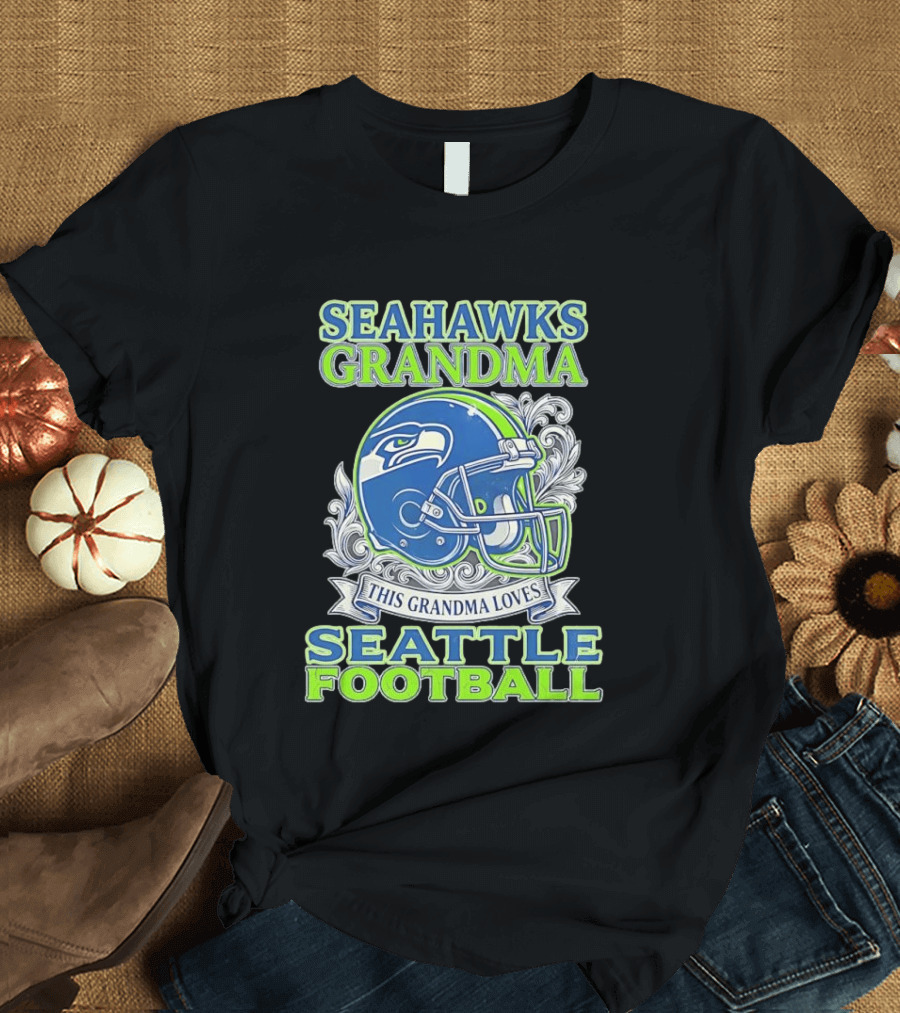 Seahawks Grandma Loves Seattle Football Helmet Seahawks Grandma T-Shirt