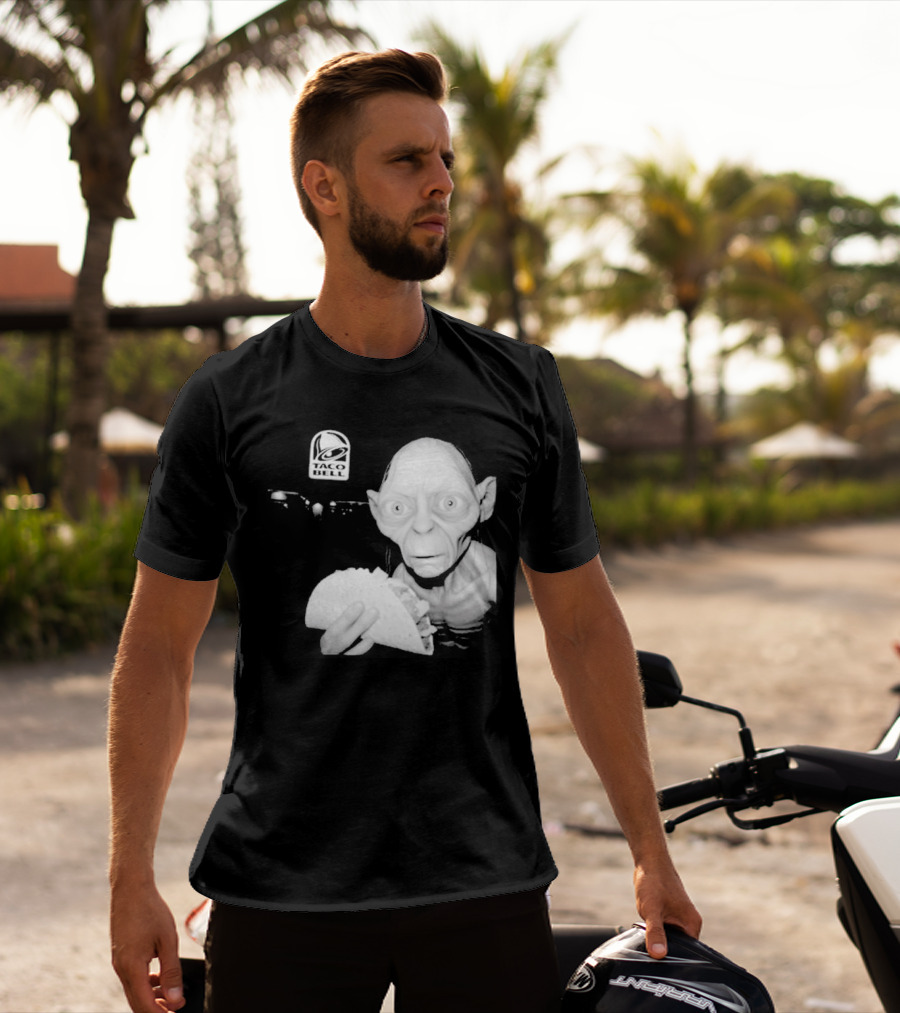 Gollum Taco Bell Mashup Middle Earth Eats Fast Food Iconic Fusion T-Shirt