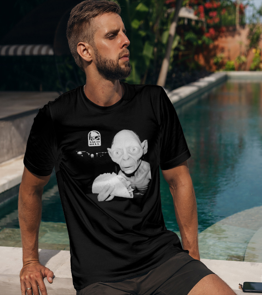 Gollum Taco Bell Mashup Middle Earth Eats Fast Food Iconic Fusion T-Shirt