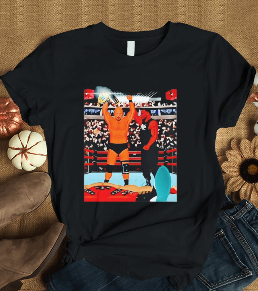 Stone Cold Steve Austin Championship Victory WWF Wrestling Arena Celebration T-Shirt