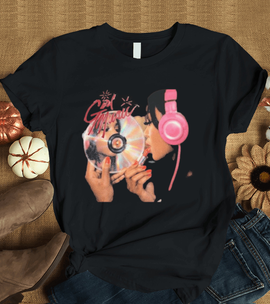 Girl Music Vol 1 EP Cover With Pink Headphones And CD T-Shirt