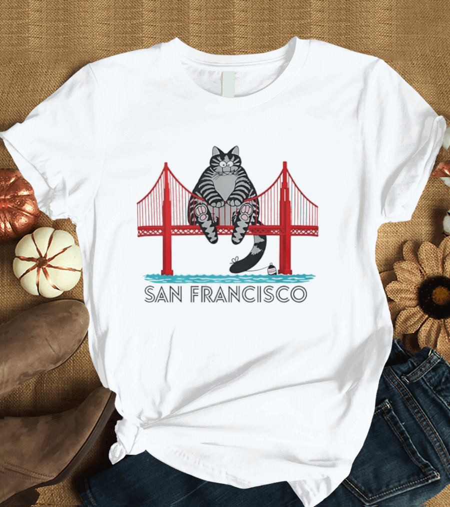 Kliban's Cat San Francisco Golden Gate Bridge T-Shirt