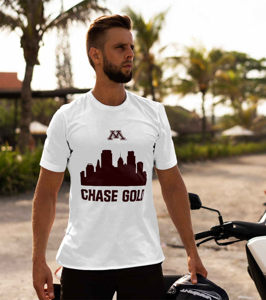 Minnesota Golden Gophers Chase Gold City Skyline T-Shirt
