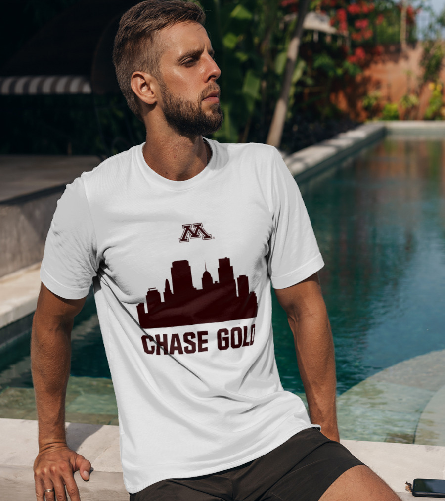 Minnesota Golden Gophers Chase Gold City Skyline T-Shirt