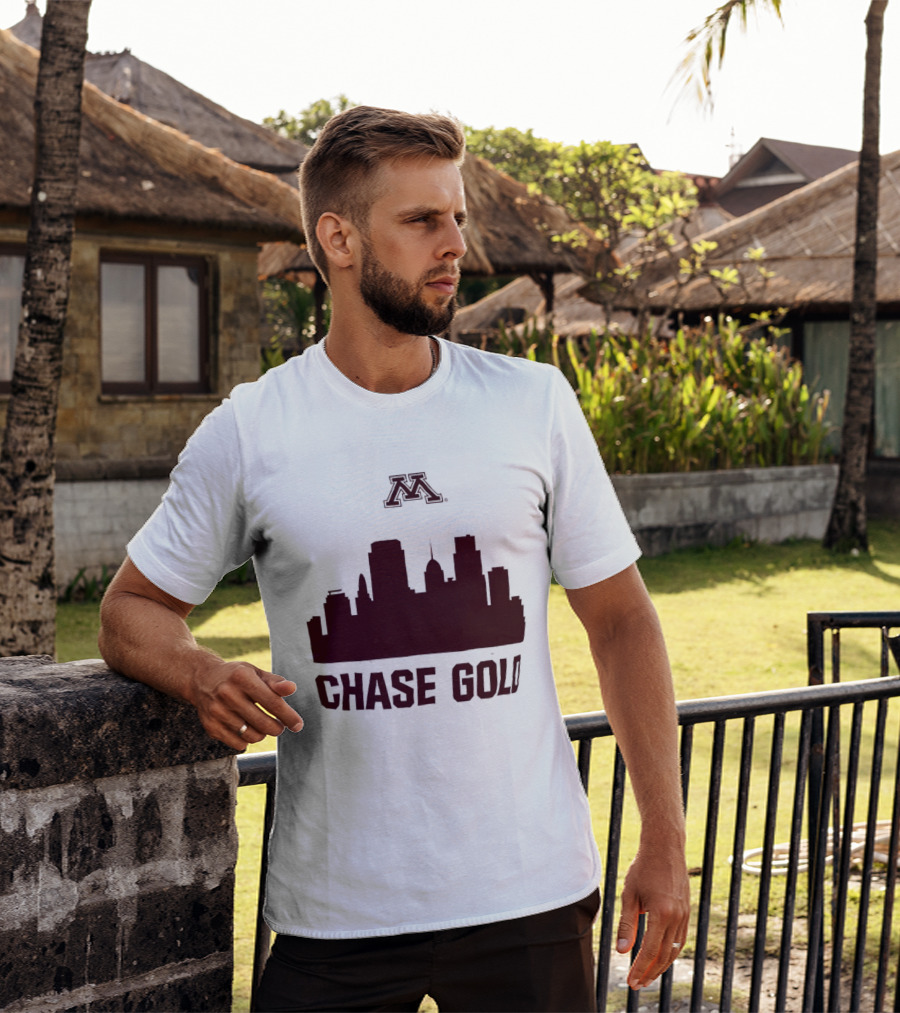 Minnesota Golden Gophers Chase Gold City Skyline T-Shirt
