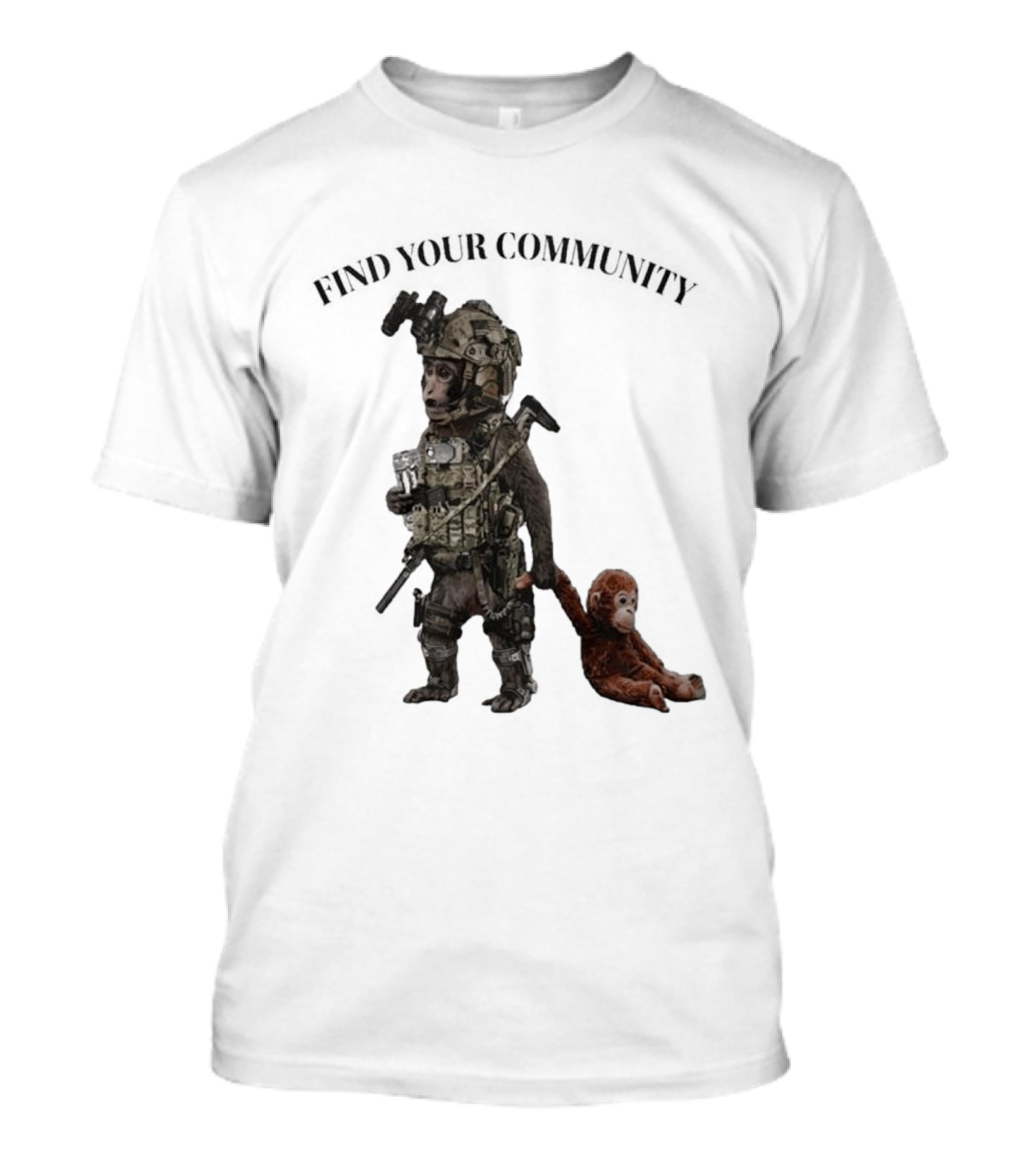 Tactical Punch The Monkey Find Your Community Military Humor T-Shirt