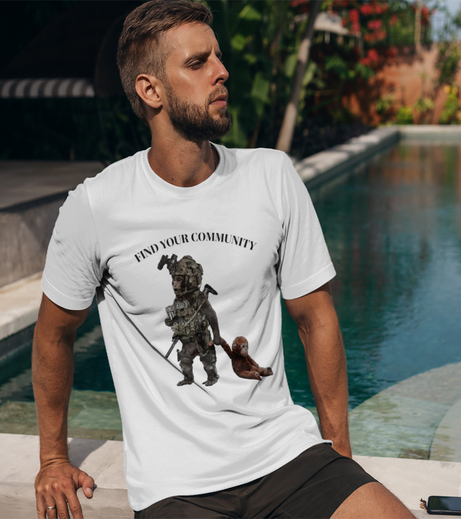 Tactical Punch The Monkey Find Your Community Military Humor T-Shirt