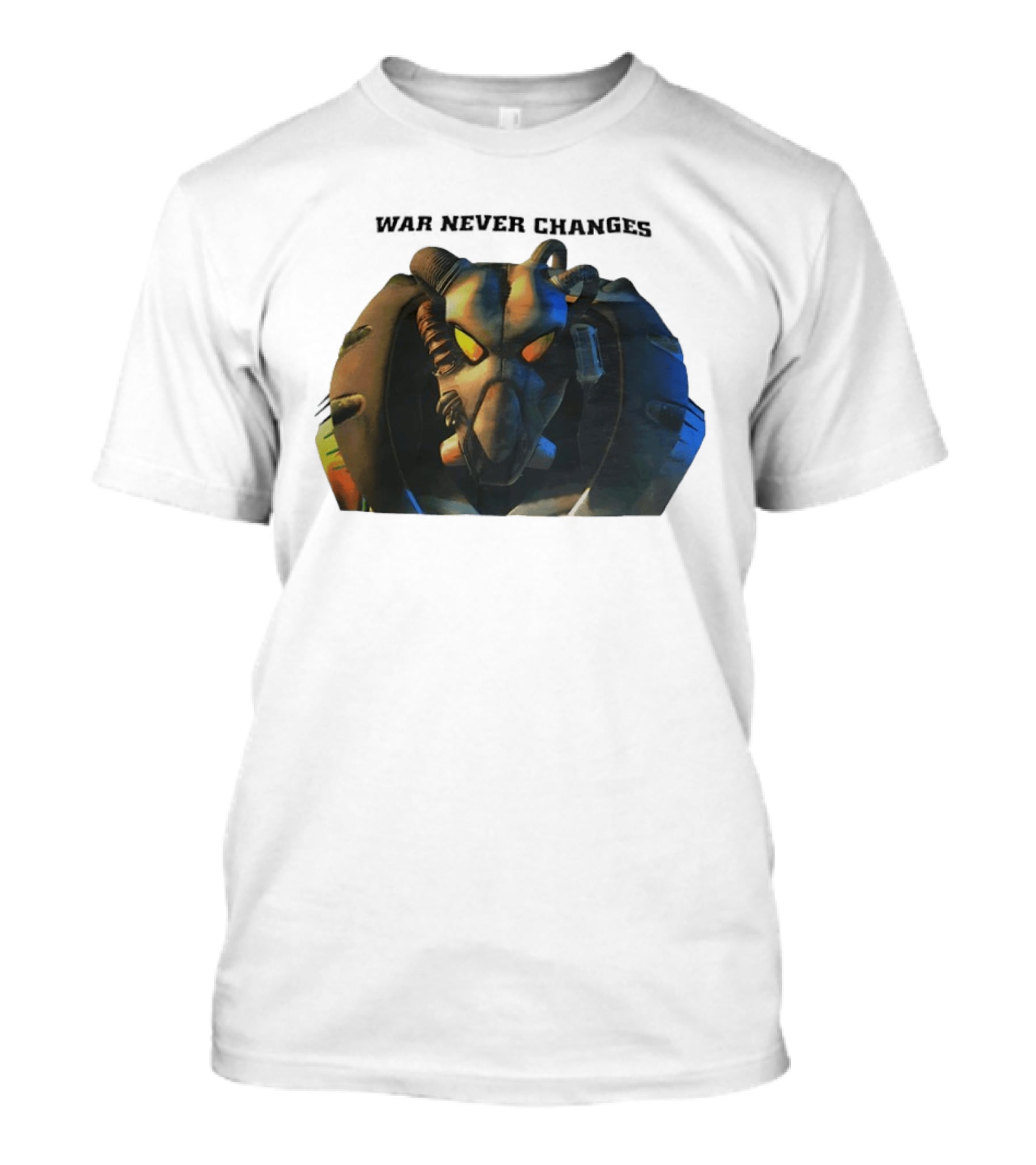 War Never Changes Enclave Power Armor Iconic Fallout Gaming T-Shirt