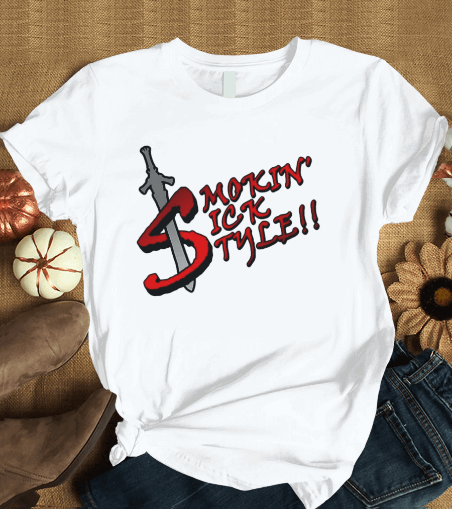Smokin Sick Style Sword Motif T-Shirt