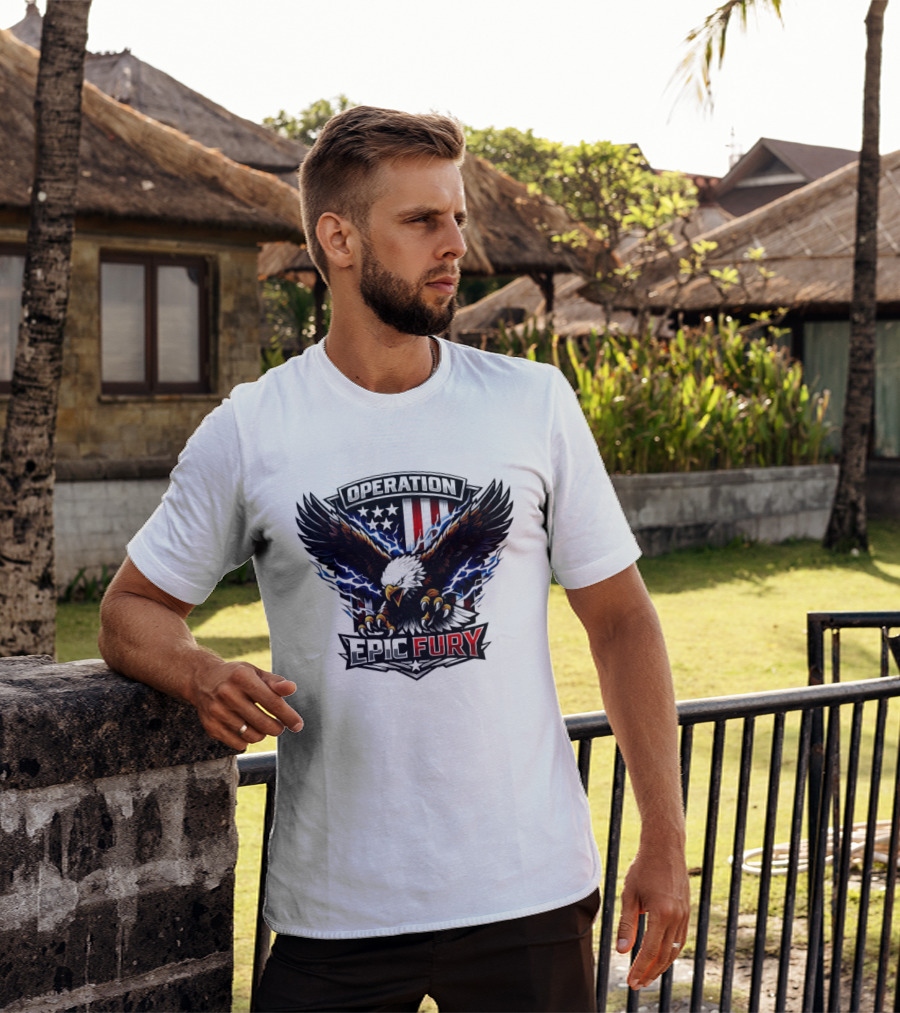 Operation Epic Fury Eagle American Flag Power T-Shirt