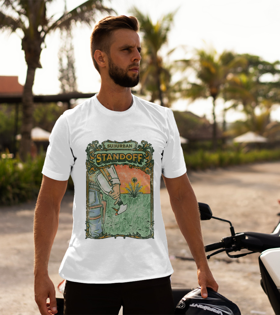 Suburban Standoff Wild West Duel Scene T-Shirt