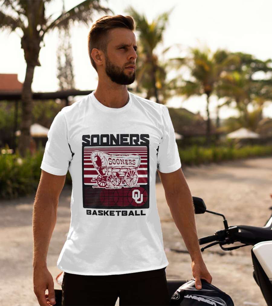 Sooners Basketball 1800s Wagon OU Staredown T-Shirt