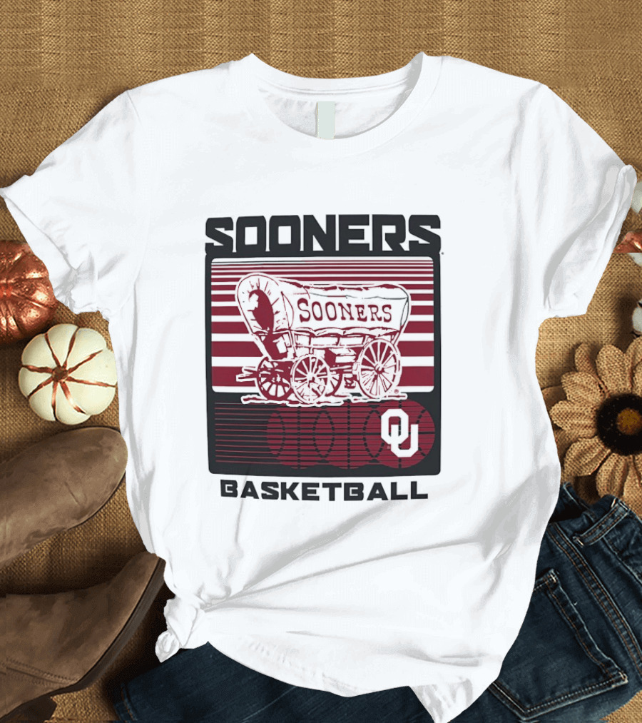 Sooners Basketball 1800s Wagon OU Staredown T-Shirt