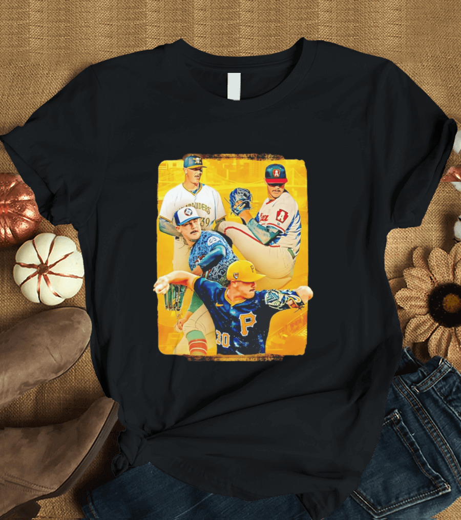 Paul Skenes Pitching Collage Pittsburgh Pirates 2026 T-Shirt