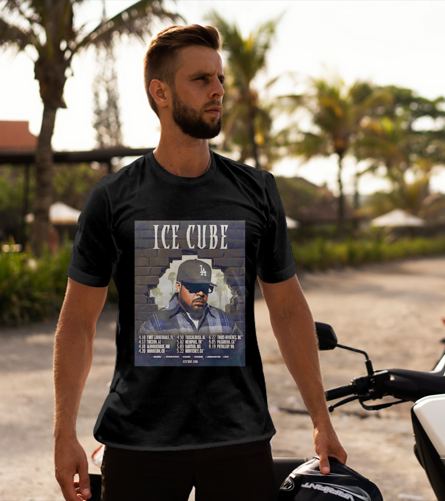 Ice Cube 4 Decades Of Attitude Tour 2026 North America Tour Dates And Locations T-Shirt