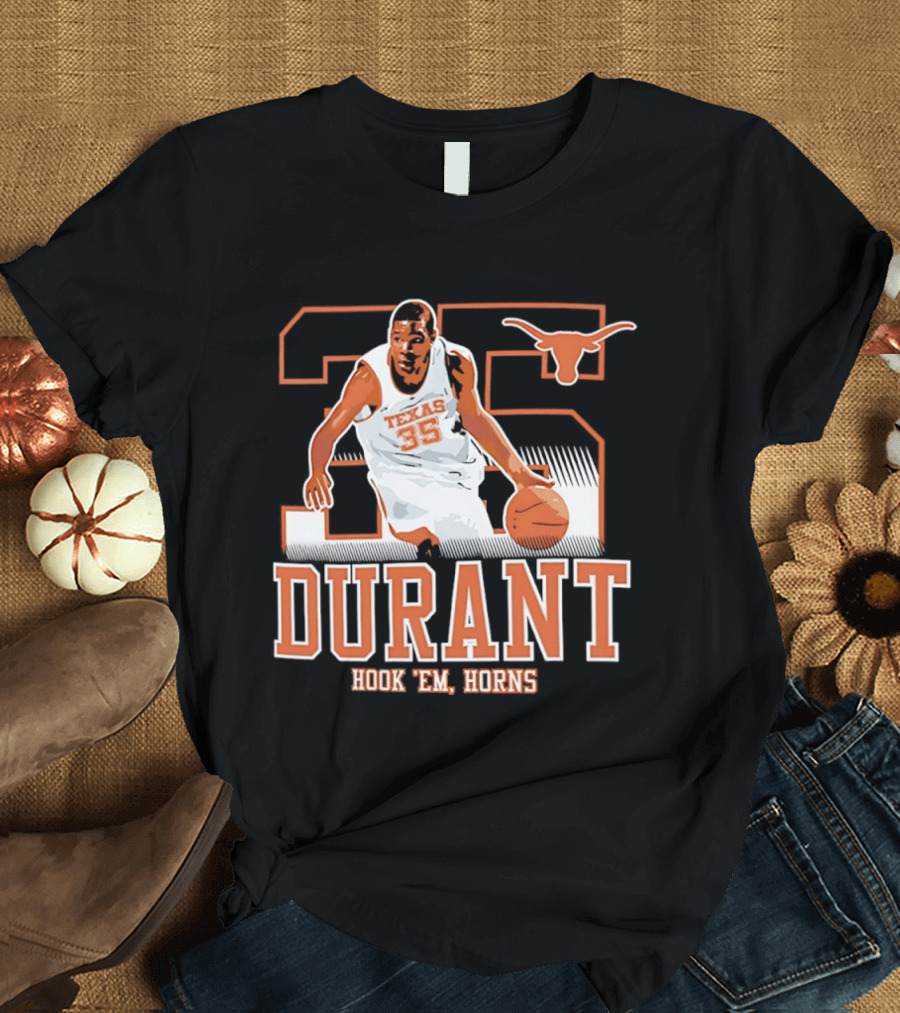 Kevin Durant 35 Texas Hook 'em Horns Longhorns Basketball T-Shirt