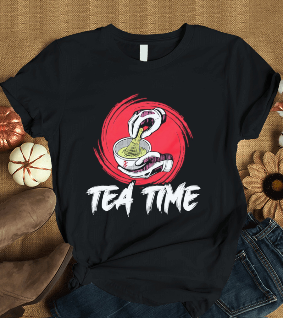 Tea Time Baseball Pouring Sports Fusion T-Shirt