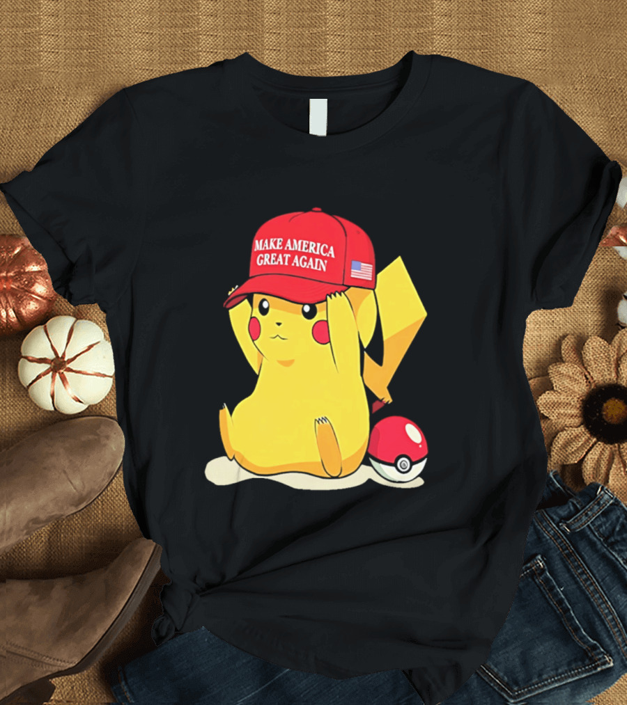 MAGA Pikachu Make America Great Again Hat Pokemon Fan Trend T-Shirt