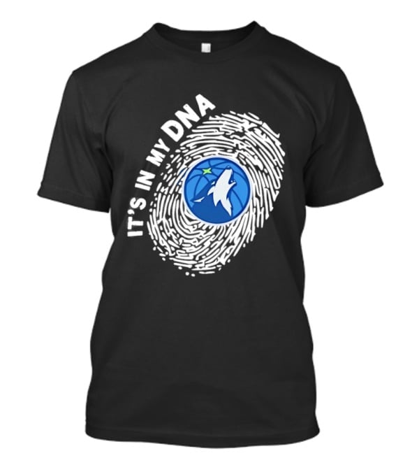 Minnesota Timberwolves It's In My DNA Fingerprint Wolf Basketball T-Shirt