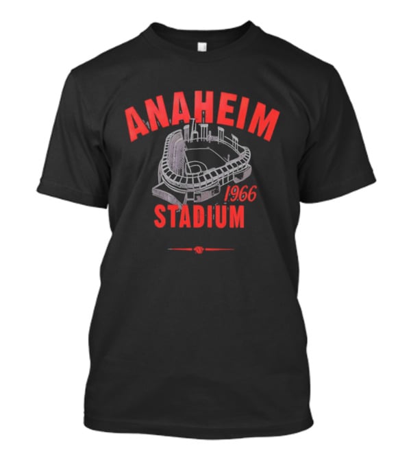 Anaheim Stadium 1966 Vintage Baseball Park Architecture T-Shirt