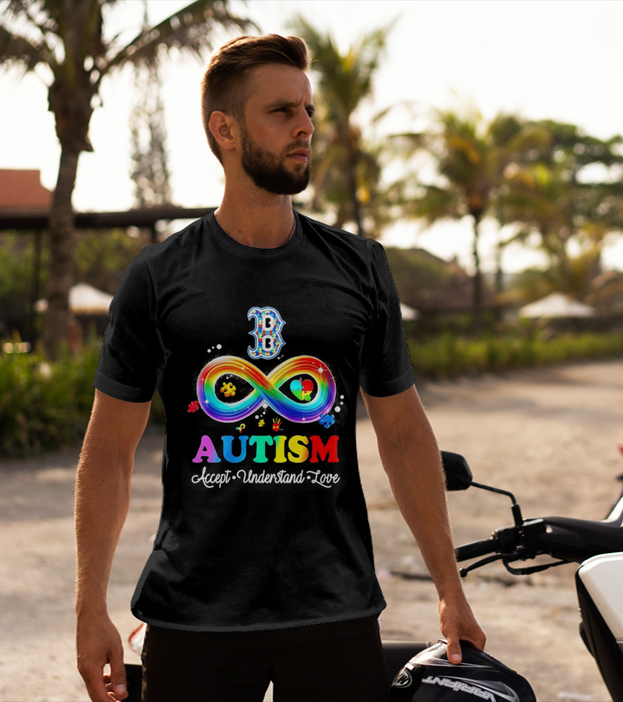 Boston Red Sox Autism Spectrum Infinite Support Accept Understand Love T-Shirt