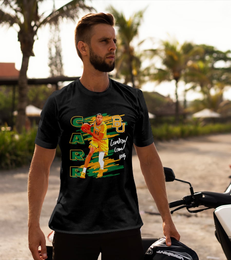 CARR Baylor Basketball Player BU Number 4 Collage T-Shirt