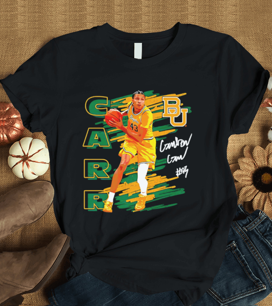 CARR Baylor Basketball Player BU Number 4 Collage T-Shirt
