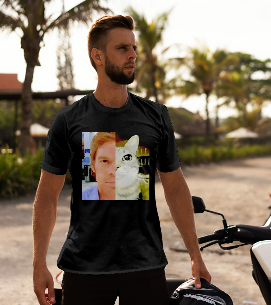 Dexter Morgan Cat Mashup Face Fusion T-Shirt