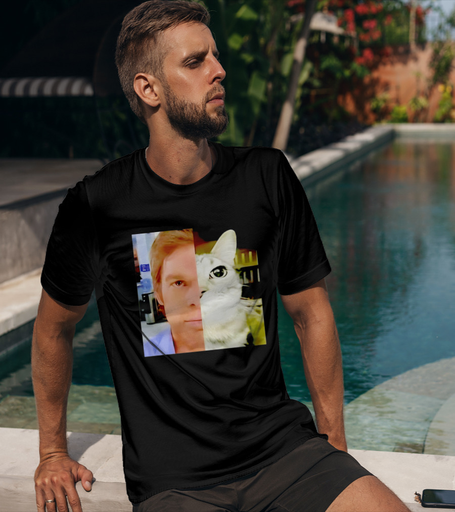 Dexter Morgan Cat Mashup Face Fusion T-Shirt