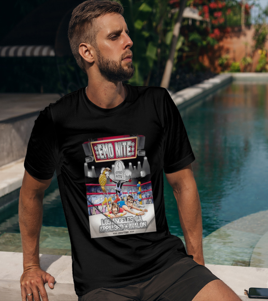 Emo Nite Los Angeles CA April 3rd Avalon Ghost Wrestling Show T-Shirt