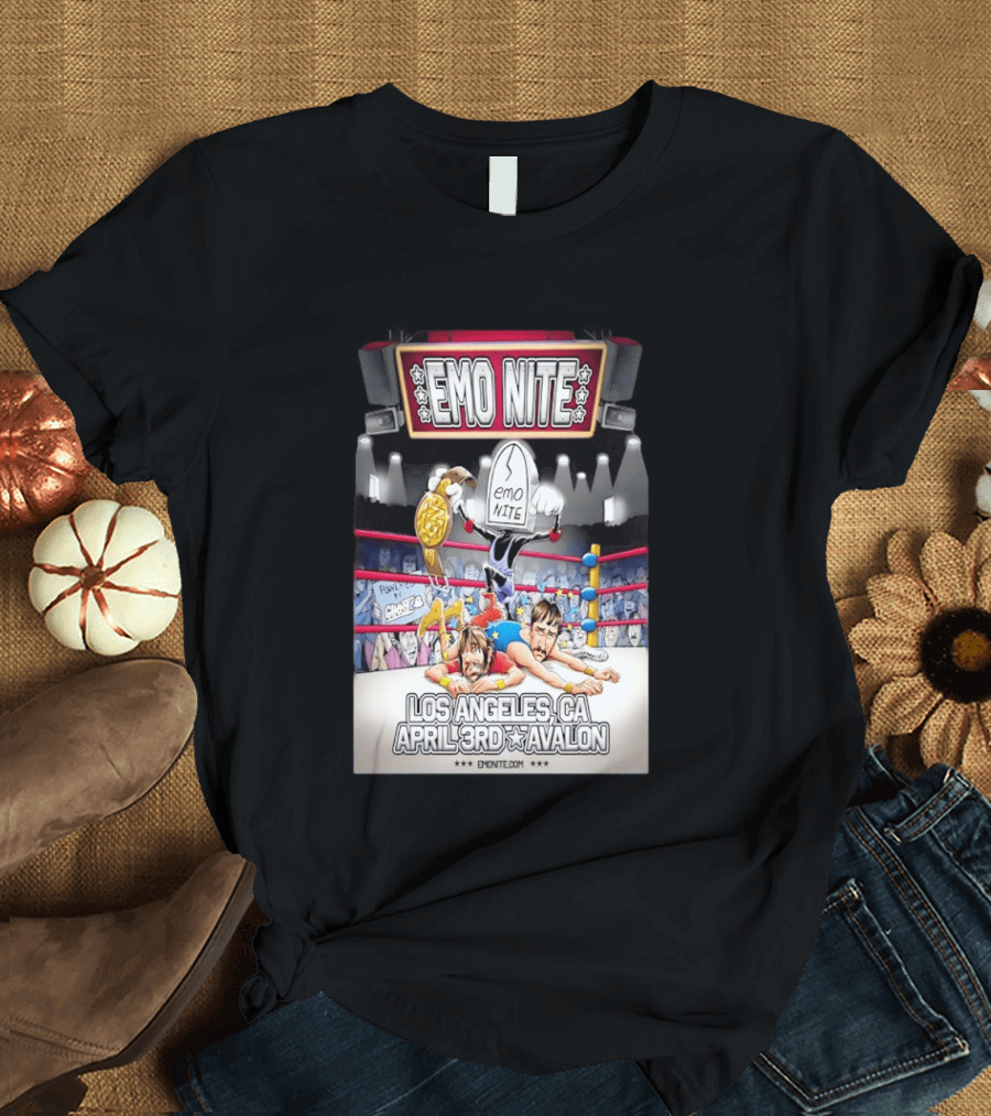 Emo Nite Los Angeles CA April 3rd Avalon Ghost Wrestling Show T-Shirt
