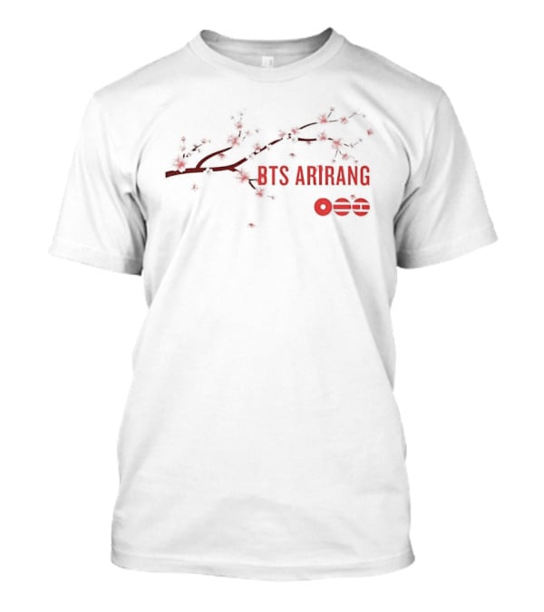 BTS Arirang Cherry Blossom Branch Red Blooms T-Shirt