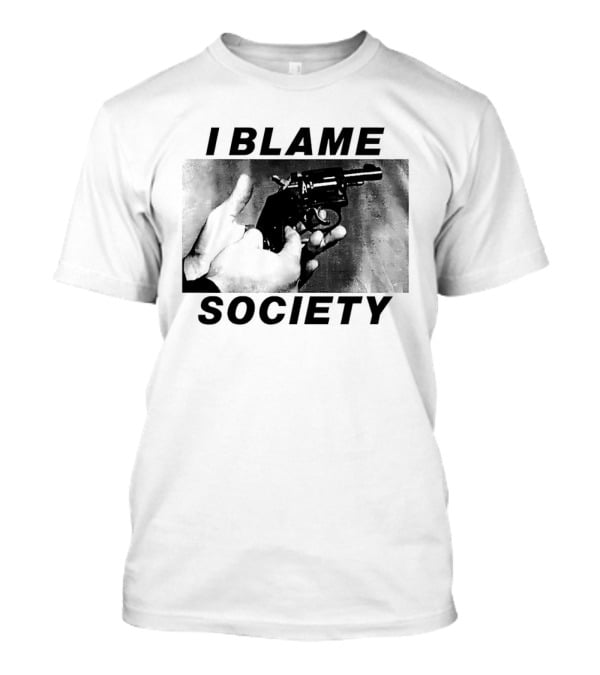 I Blame Society Raised Middle Finger Attitude T-Shirt