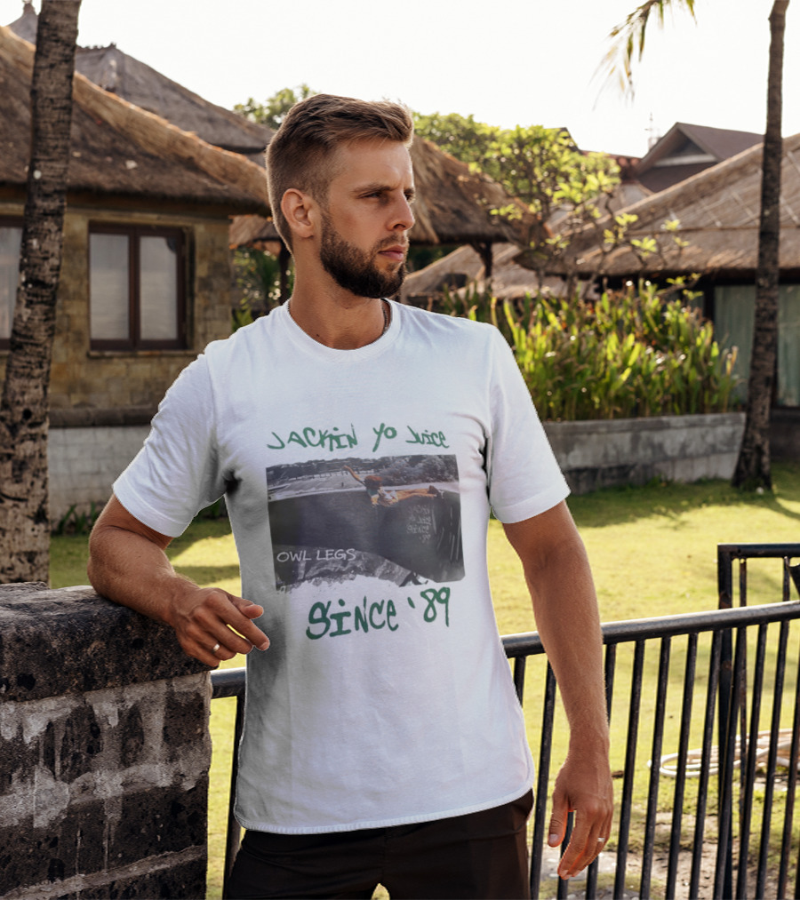 Jackin Yo Juice Since 1989 Owl Legs Skateboarding T-Shirt