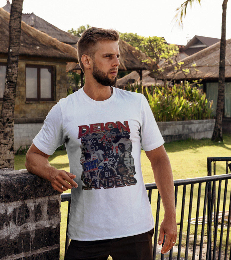 Deion Sanders Prime Time Atlanta Falcons Football 21 T-Shirt