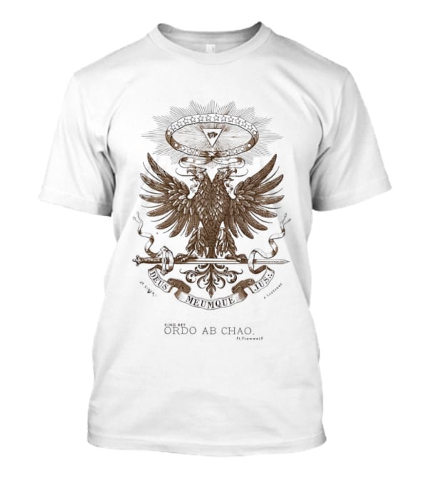 King Bey Ordo Ab Chao Deus Meumque Jus Eagle Emblem With Triangle T-Shirt
