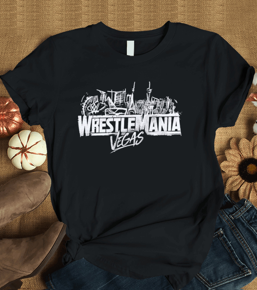 WWE Wrestlemania 42 Vegas 2026 Las Vegas Skyline Event T-Shirt