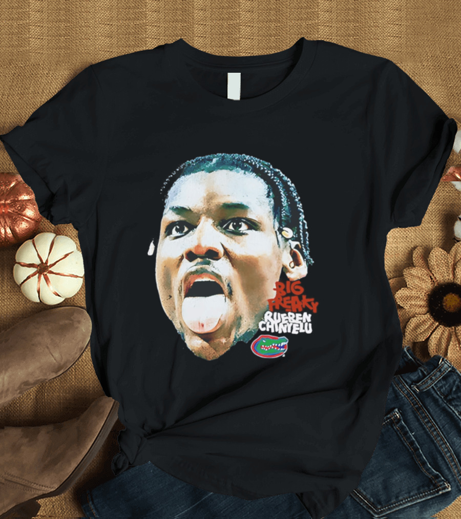 Rueben Chinyelu Big Freak Florida Basketball Game Face NCAA Gators T-Shirt