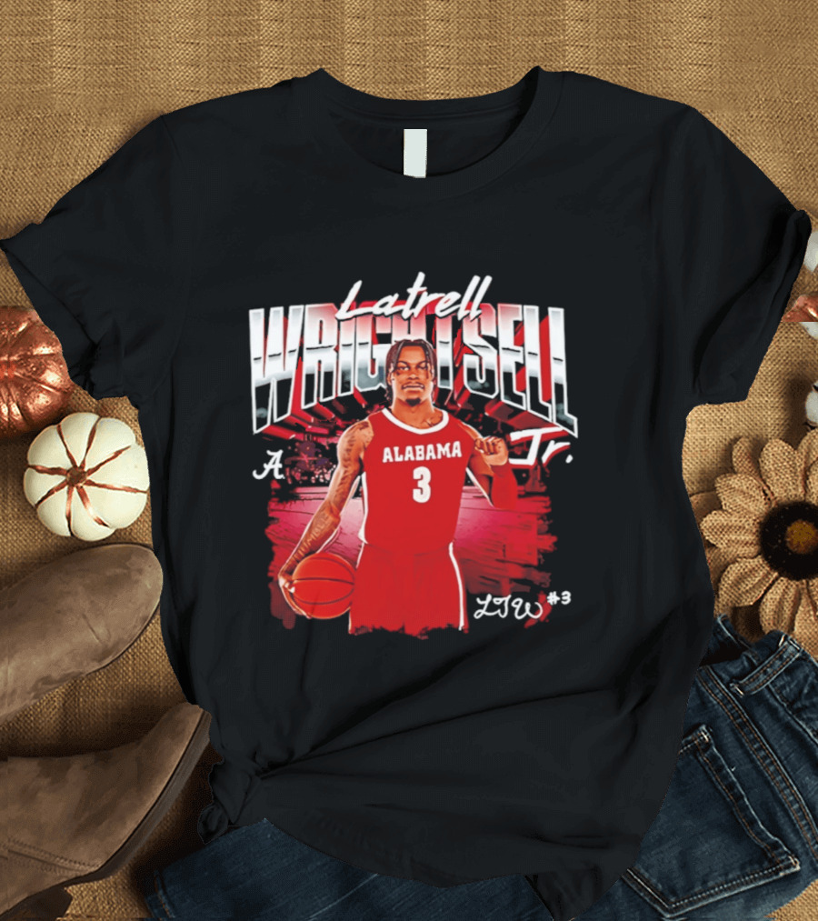 Latrell Wrightsell Jr Alabama Basketball 3 NCAA '26 Alabama T-Shirt