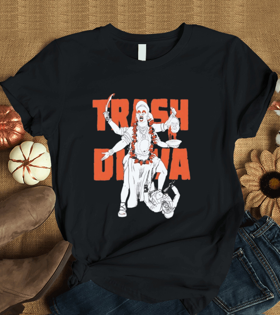 Trash Diva Multi Armed Figure With Head And Sword T-Shirt