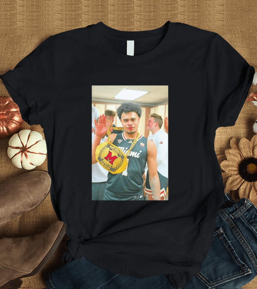 Miami RedHawks Trey Perry Almost Friday Celebration Chain Basketball Locker Room T-Shirt