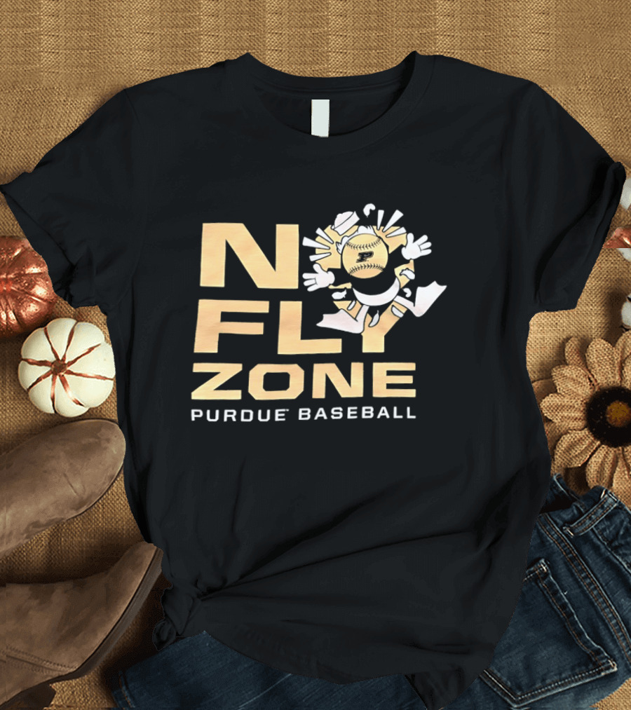 No Fly Zone Purdue Baseball Blocked Baseball F Catch T-Shirt
