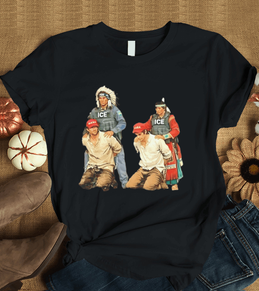Anti ICE Native Police MAGA Mana T-Shirt