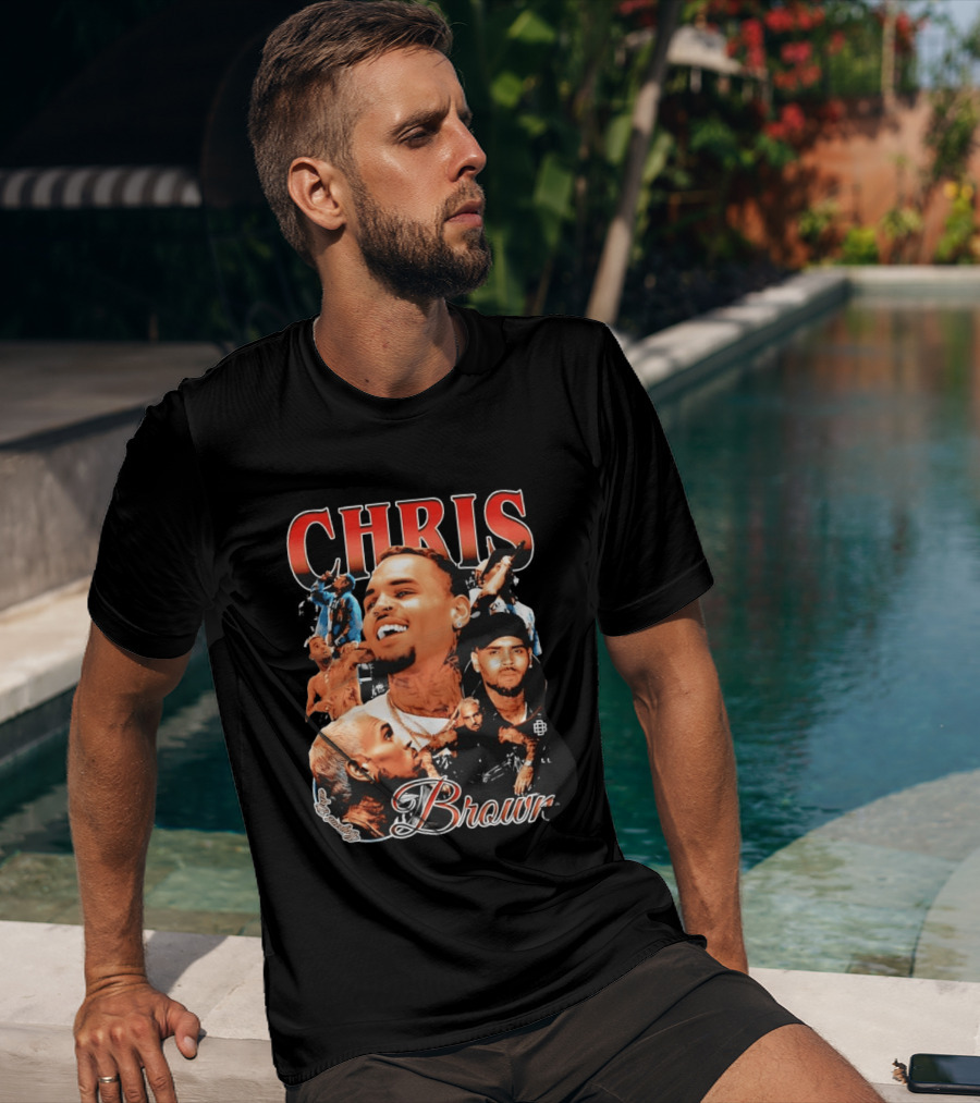 Chris Brown Iconic R&B Singer Collage T-Shirt